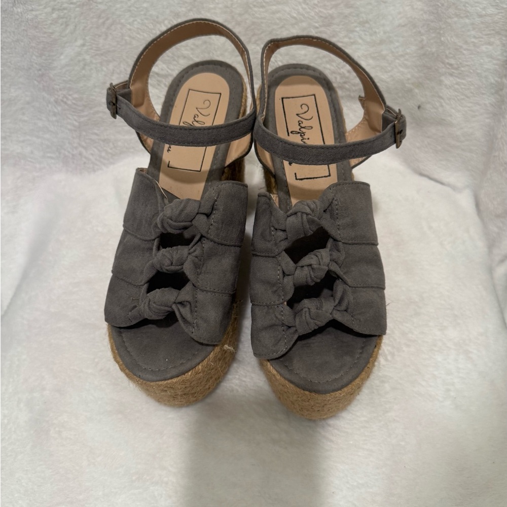 Gray Platform Espadrille Sandals - image 5